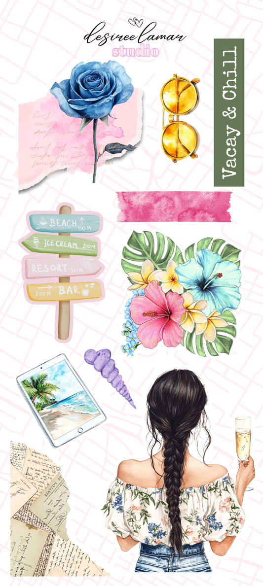 Vacay & Chill Sticker Sheet 2 – Resort & Island Collection
