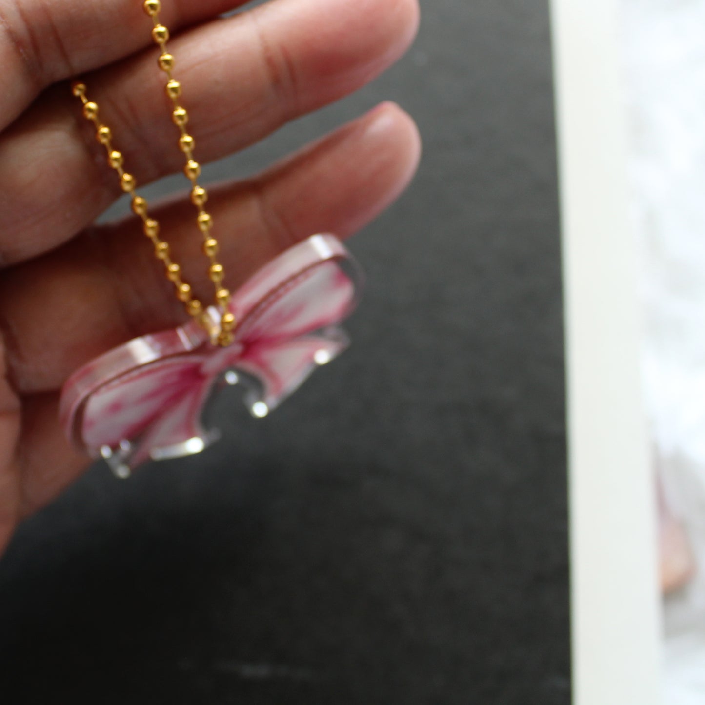 Elegant Bow Acrylic Keychain