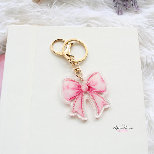 Elegant Bow Acrylic Keychain