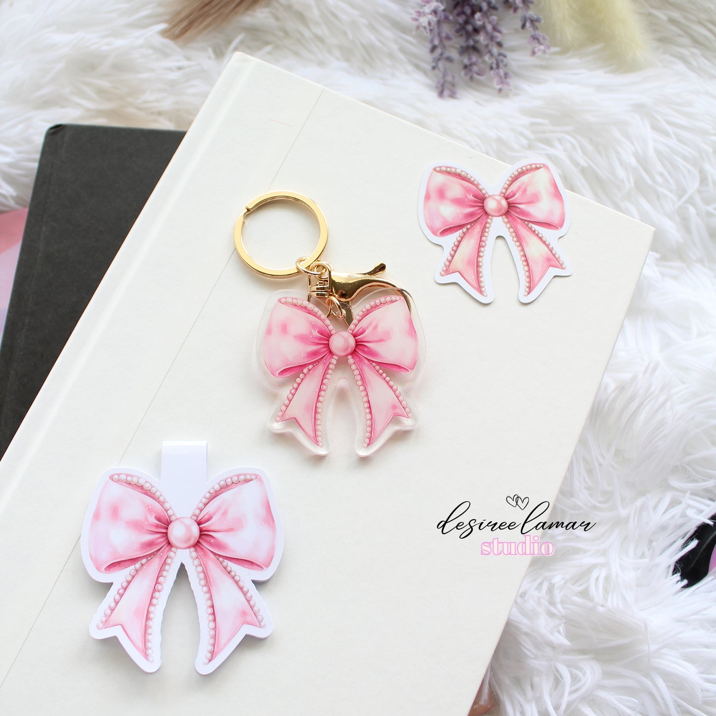 Elegant Bow Acrylic Keychain