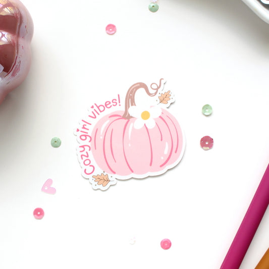 Pink Pumpkin Die-Cut Sticker