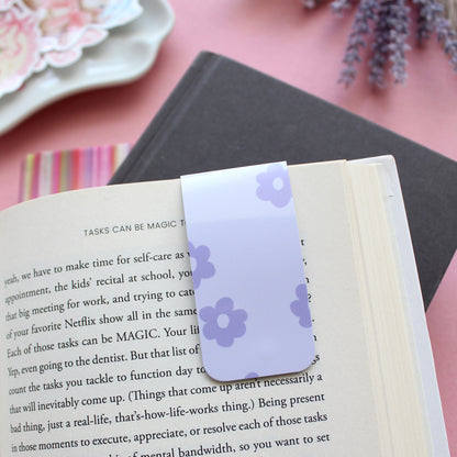 Purple Daisy Magnetic Bookmark, Tab Bookmark