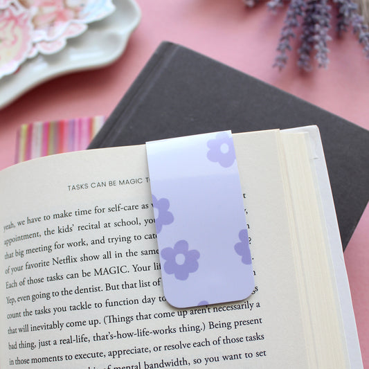 Purple Daisy Magnetic Bookmark, Tab Bookmark