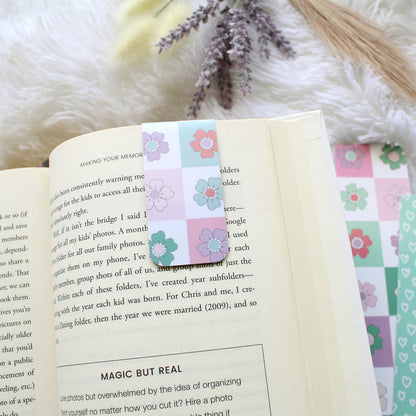 Retro Floral Magnetic Bookmark, Tab Bookmark