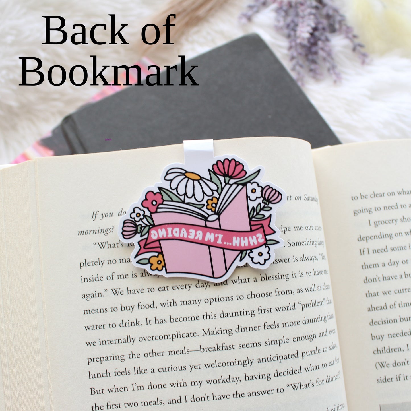 Shhh, I'm Reading Magnetic Bookmark (White)