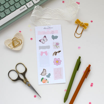 Gingham Garden Sticker Collection | Floral Planner Stickers