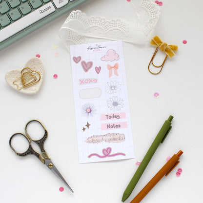 Gingham Garden Sticker Collection | Floral Planner Stickers