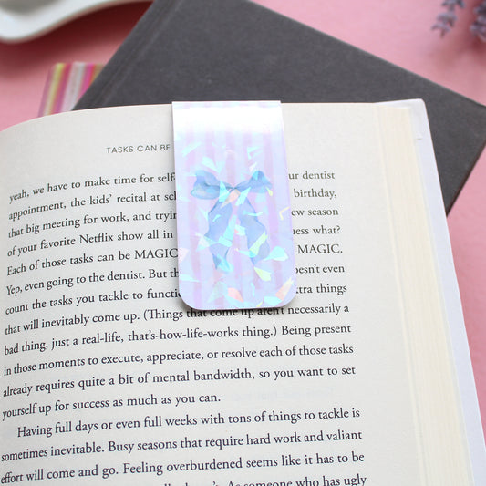 Striped Bow Magnetic Bookmark, Tab Bookmark