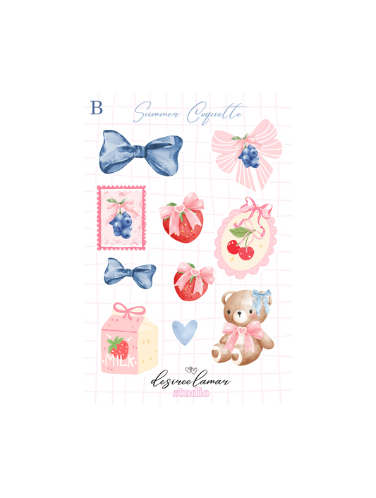 Summer Coquette Sticker Sheet B