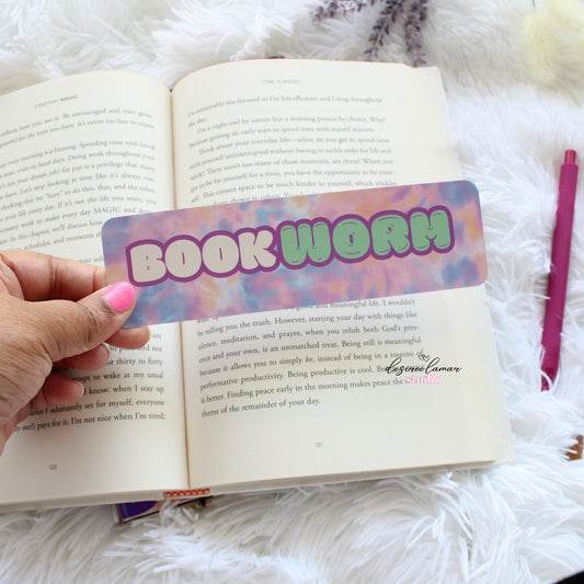 Tie-Dye Bookworm Bookmark