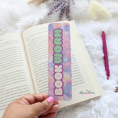 Tie-Dye Bookworm Bookmark