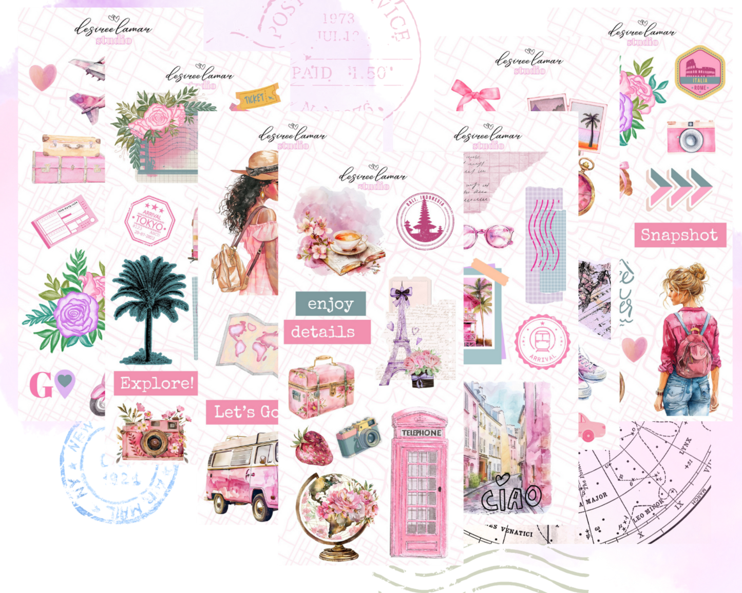 Journey Collection Bundle with 8 Sticker Sheets - Travel Collection