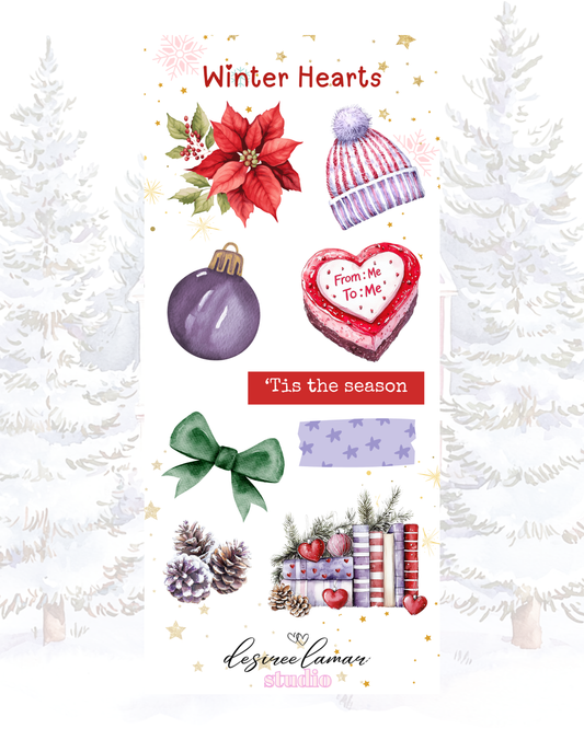 Winter Hearts Deco Sticker Sheet 1
