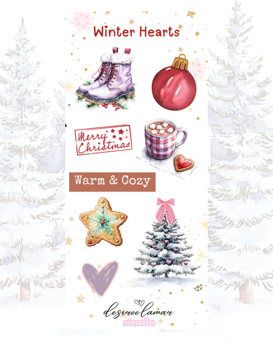 Winter Hearts Deco Sticker Sheet 2