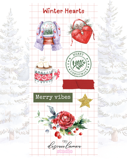 Winter Hearts Full Sticker Sheet Bundle
