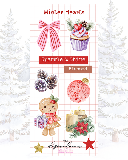 Winter Hearts Full Sticker Sheet Bundle