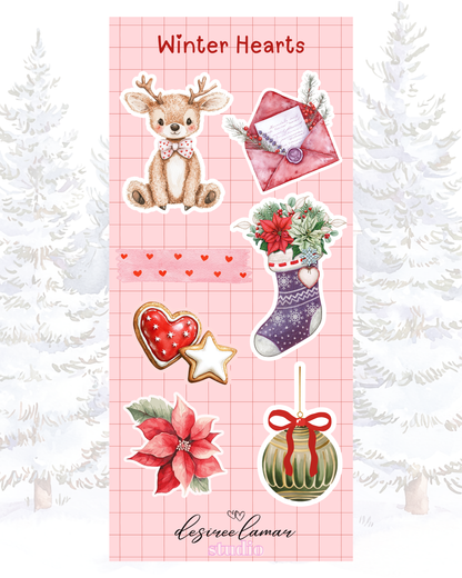 Winter Hearts Full Sticker Sheet Bundle