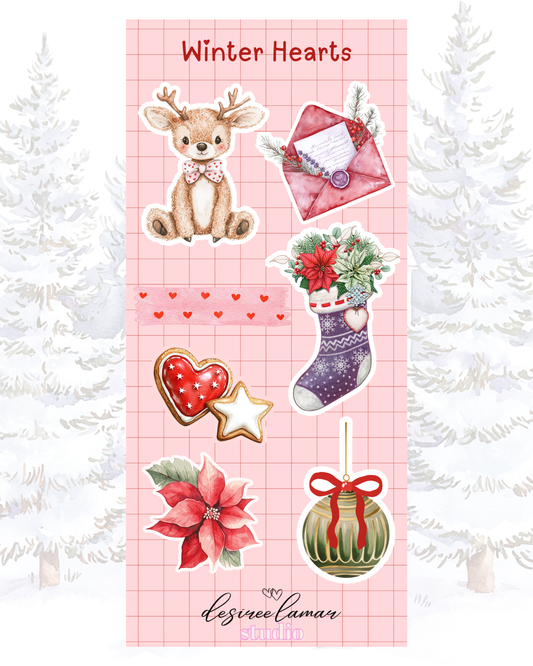Winter Hearts Deco Sticker Sheet 5