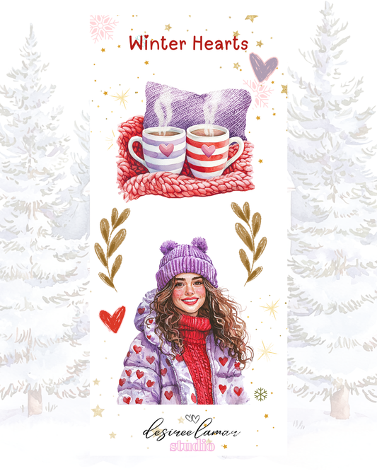 Winter Hearts Doll 2 Sticker Sheet
