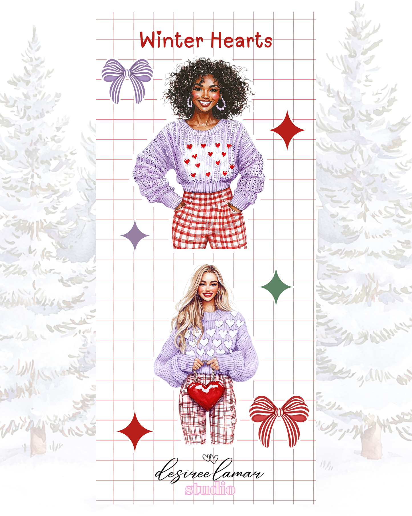 Winter Hearts Full Sticker Sheet Bundle