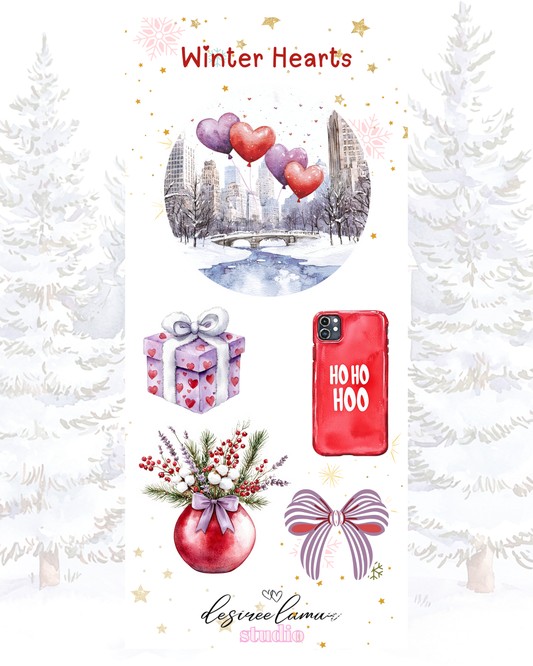 Winter Hearts Deco Sticker Sheet 6
