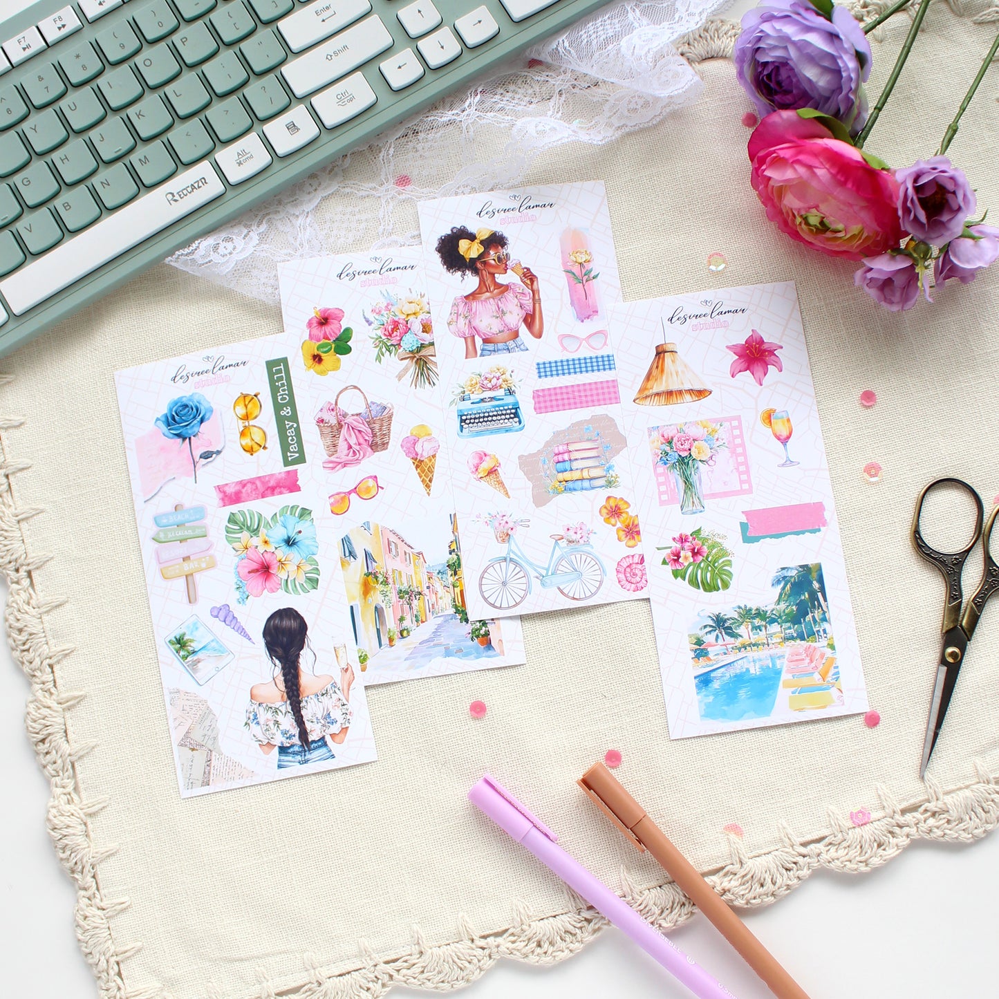Vacay & Chill Sticker Sheet 1 – Resort & Island Collection