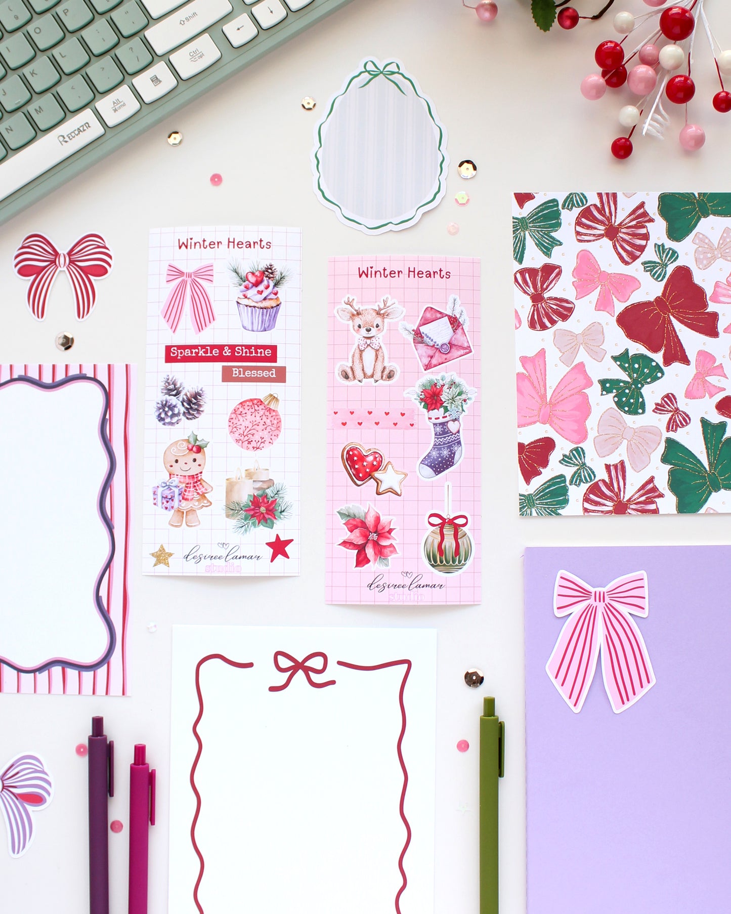 Winter Hearts Deco Sticker Sheet 4